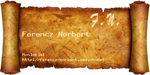 Ferencz Norbert névjegykártya