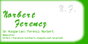 norbert ferencz business card